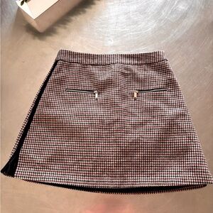 zara wool skirt • houndstooth • M